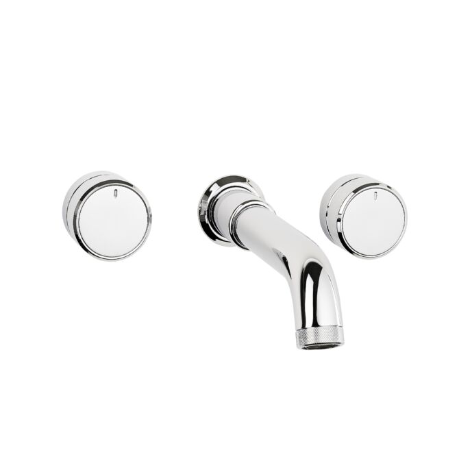 Wall Mounted Bath Faucet with Curved Spout