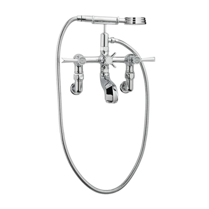 Wall Mounted Bath Filler with Hand Shower – Lever